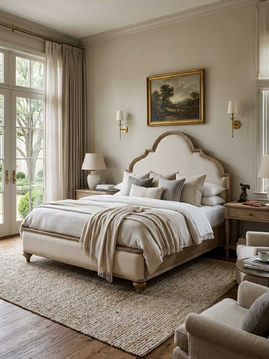 Modern European furniture - Classic Rustic Oak Queen Bed - www.oroa.com