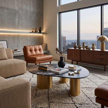 Matte Gold Finish Coffee Table | OROA