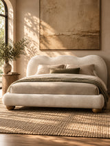 Modern European furniture - Boucle Upholstered King Bed - www.oroa.com