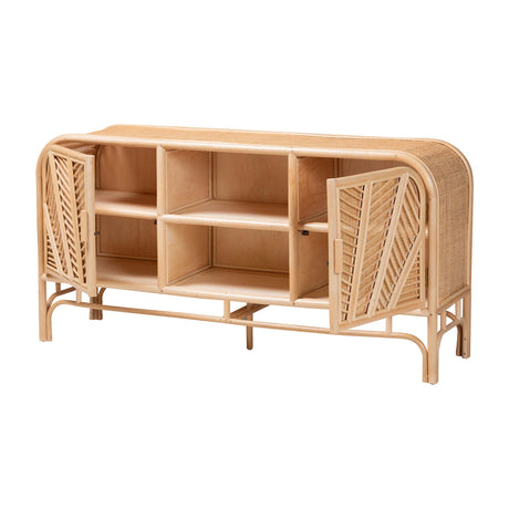 Bohemian Natural Rattan 2-Door Storage Cabinet - OROA Kids - view 3