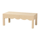 Natural Grasscloth Rectangular Coffee Table by OROA