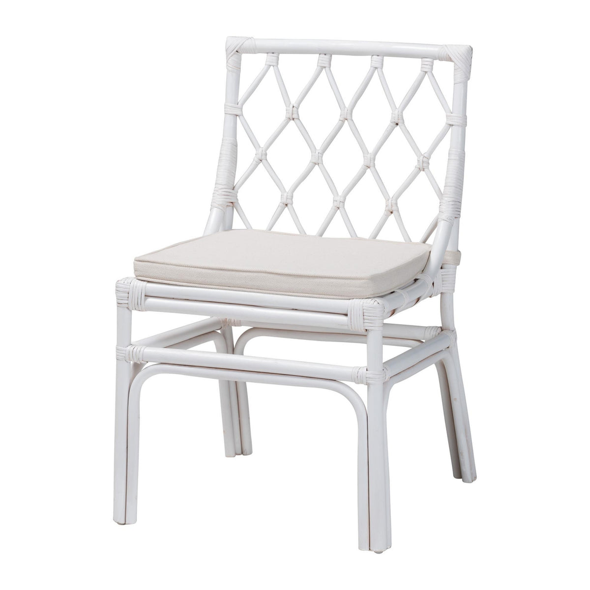 Bohemian White Rattan Dining Chair | OROA