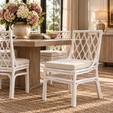 Bohemian White Rattan Dining Chair | OROA
