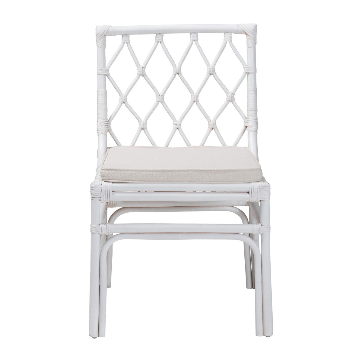 Bohemian White Rattan Dining Chair | OROA