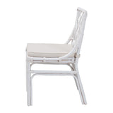 Bohemian White Rattan Dining Chair | OROA