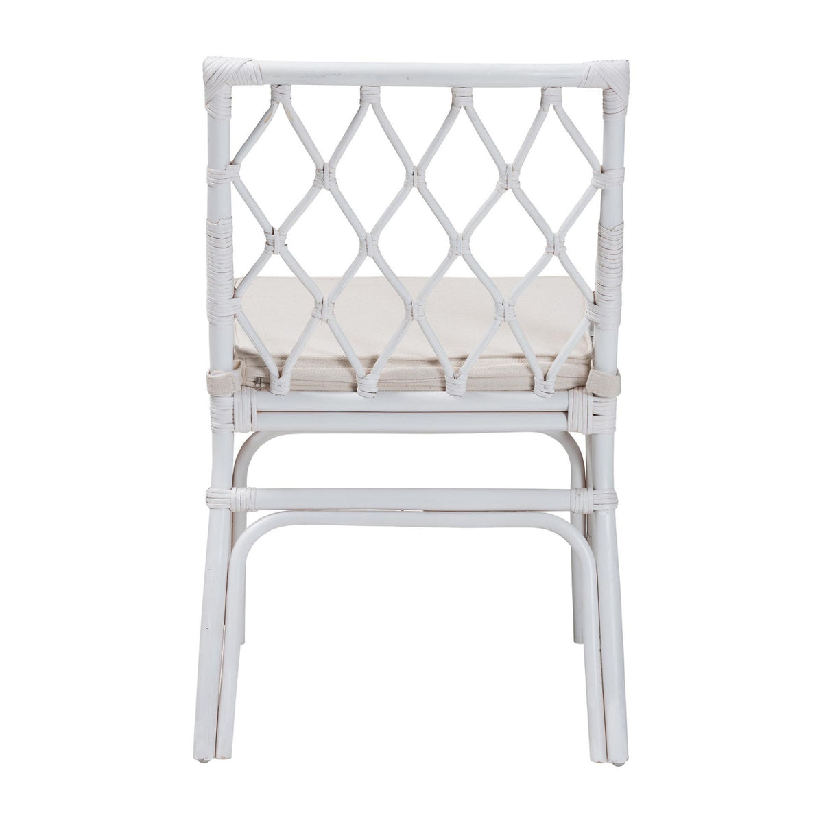 Bohemian White Rattan Dining Chair | OROA