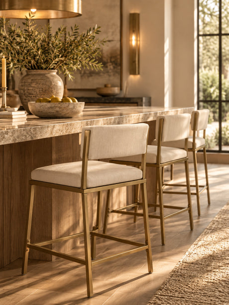 Modern European furniture - Modern Antique Brass Counter Stool - www.oroa.com