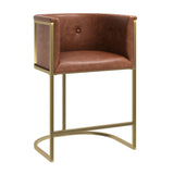 Tobacco Brown Brass Counter Stool | OROA