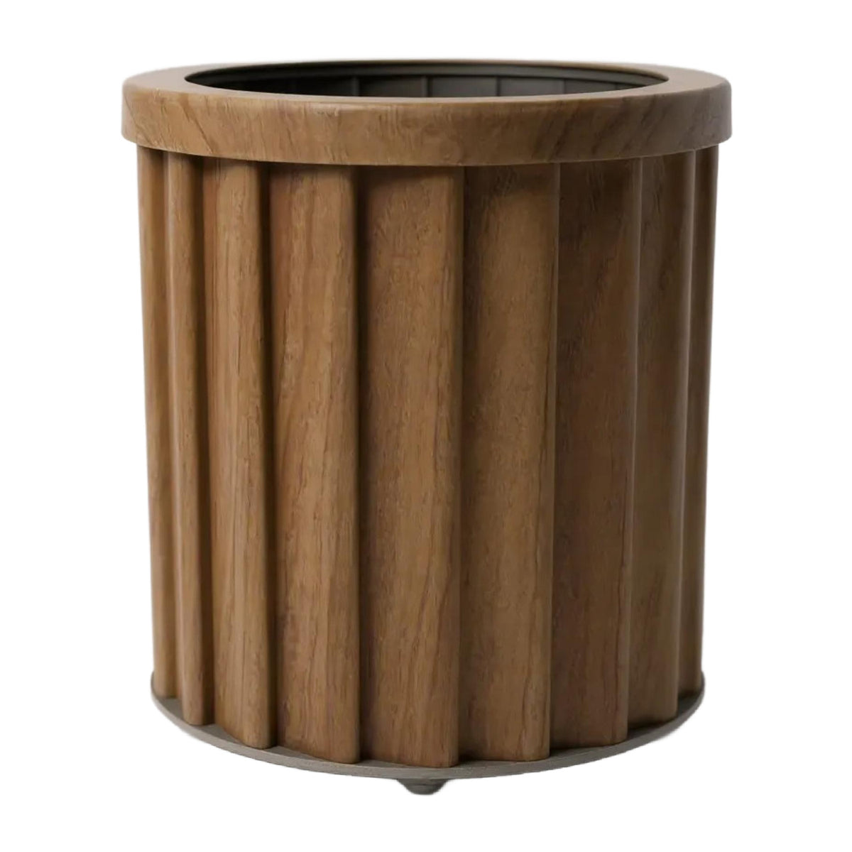 Chestnut Round Strata Column Planter SM by OROA