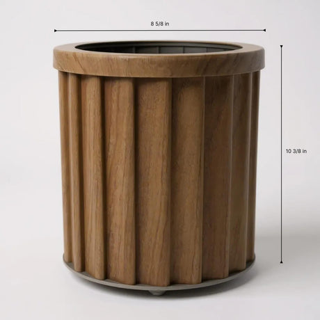 Chestnut Round Strata Column Planter SM by OROA