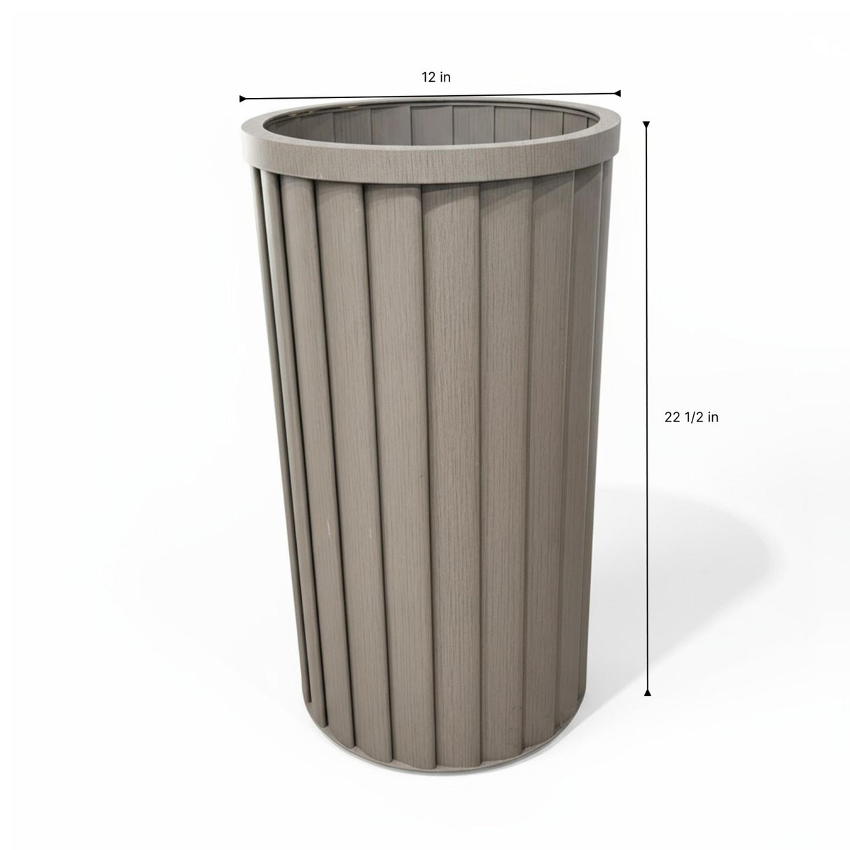 Gray Brown Round Strata Column Planter L | OROA