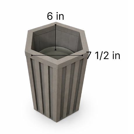 Gray Brown Hexagon Column Planter | OROA