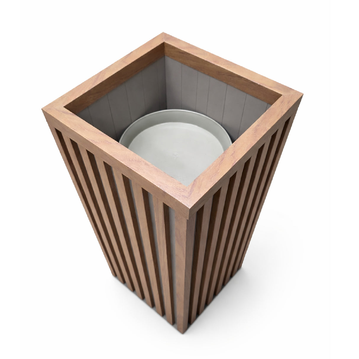 Square Grove Medium Brown Column Planter | OROA - www.oroa.com
