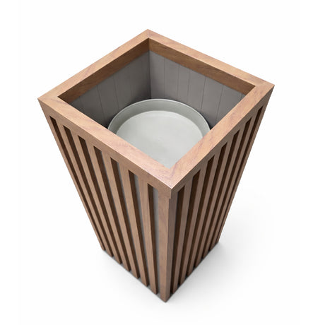 Square Grove Medium Brown Column Planter | OROA - www.oroa.com
