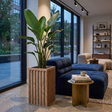Square Grove Medium Brown Column Planter | OROA - www.oroa.com