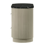 Modern European furniture - Travonte Gray Linen & Beige Nightstand - www.oroa.com