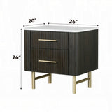 Natural Marble Top Espresso Nightstand | OROA