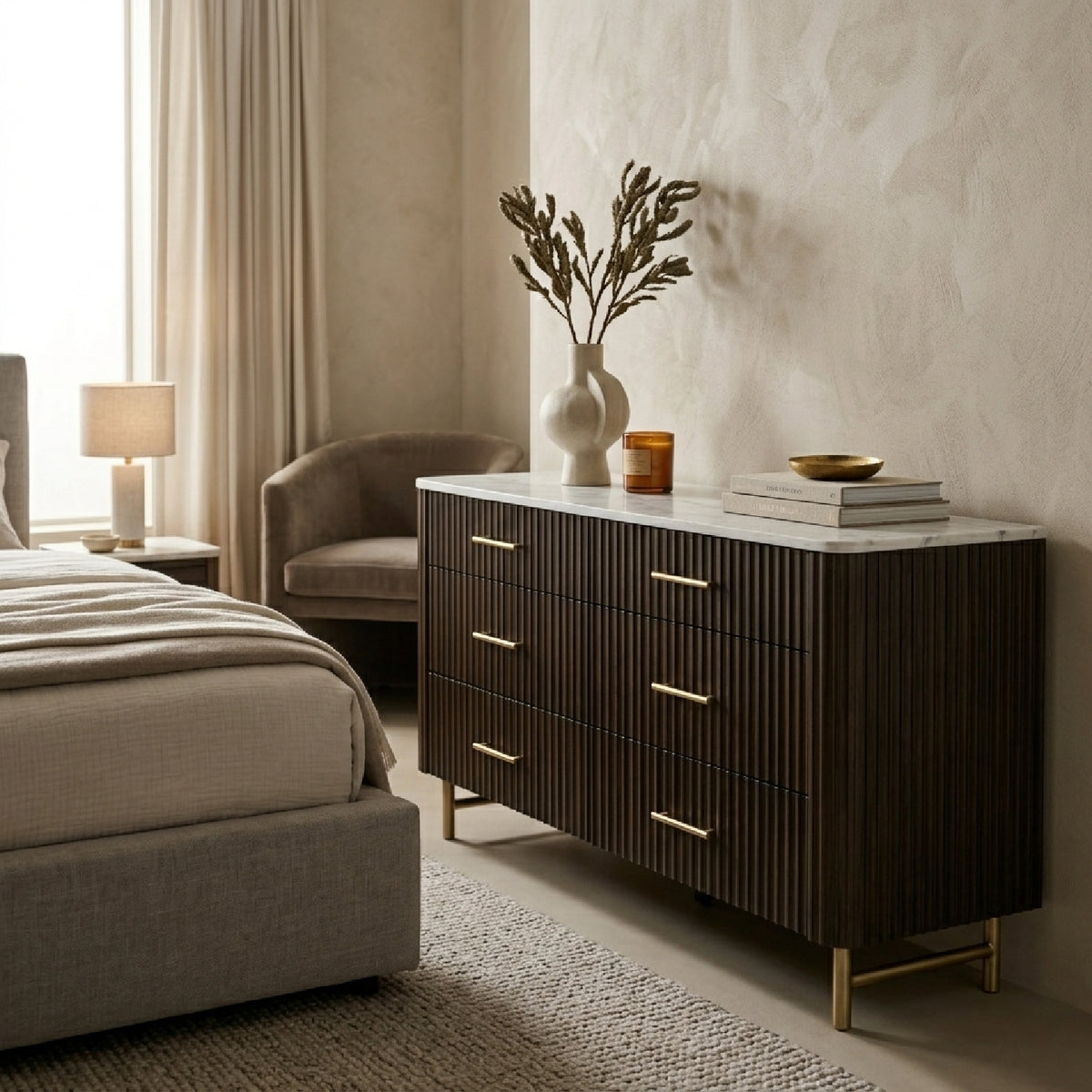 Natural Marble Top Dresser | OROA