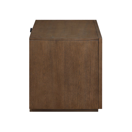 Modern European furniture - Leanna Brown Oak Nightstand Wood Top - www.oroa.com