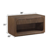 Modern European furniture - Leanna Brown Oak Nightstand Wood Top - www.oroa.com