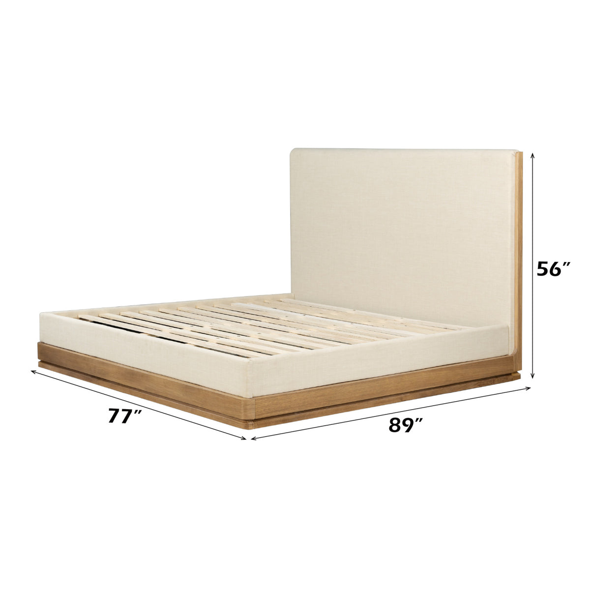 Zoey Beige Upholstered Eastern King Bed | OROA