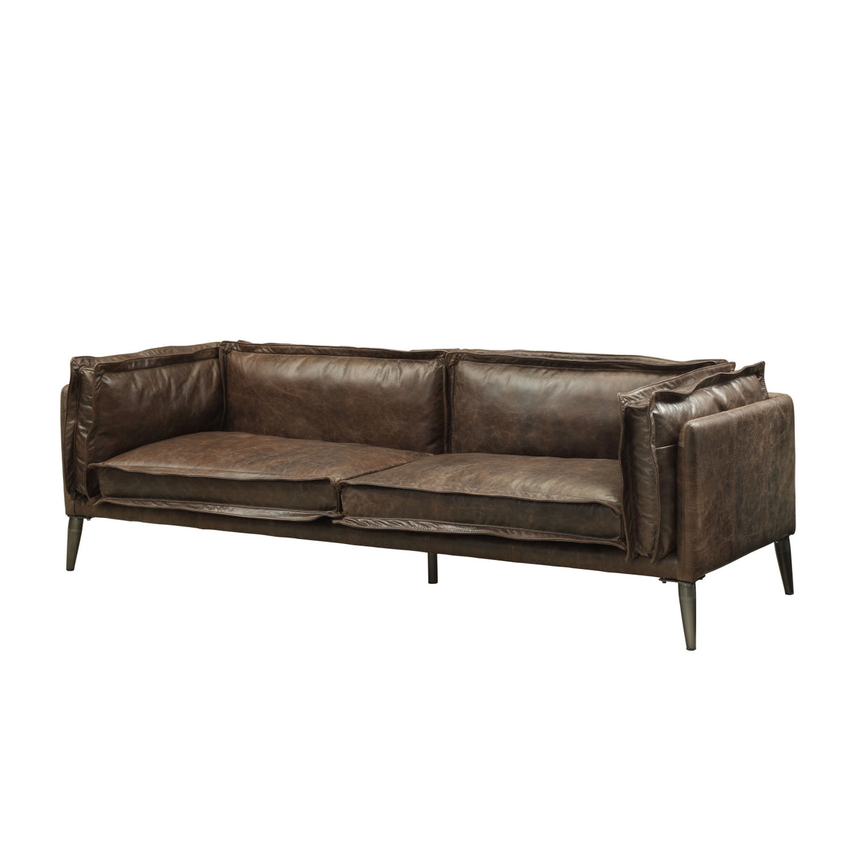 Porchester Distress Chocolate Leather Sofa | OROA