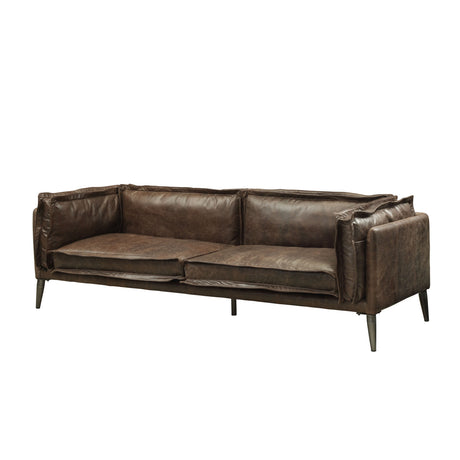 Porchester Distress Chocolate Leather Sofa | OROA