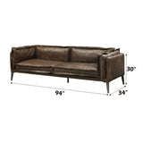 Porchester Distress Chocolate Leather Sofa | OROA