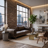 Porchester Distress Chocolate Leather Sofa | OROA