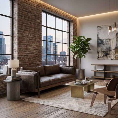 Porchester Distress Chocolate Leather Sofa | OROA