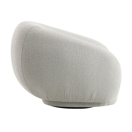 Beige Upholstered Swivel Chair | OROA