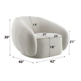 Beige Upholstered Swivel Chair | OROA
