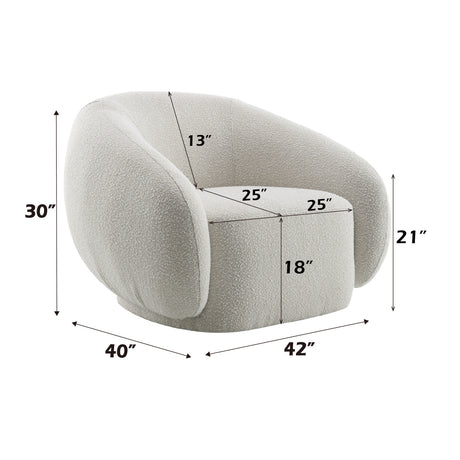 Beige Upholstered Swivel Chair | OROA