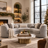 Gray Boucle Sectional Sofa | OROA