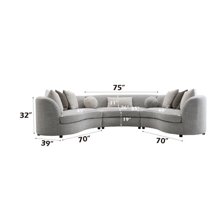 Gray Bouclé Sectional Sofa | OROA