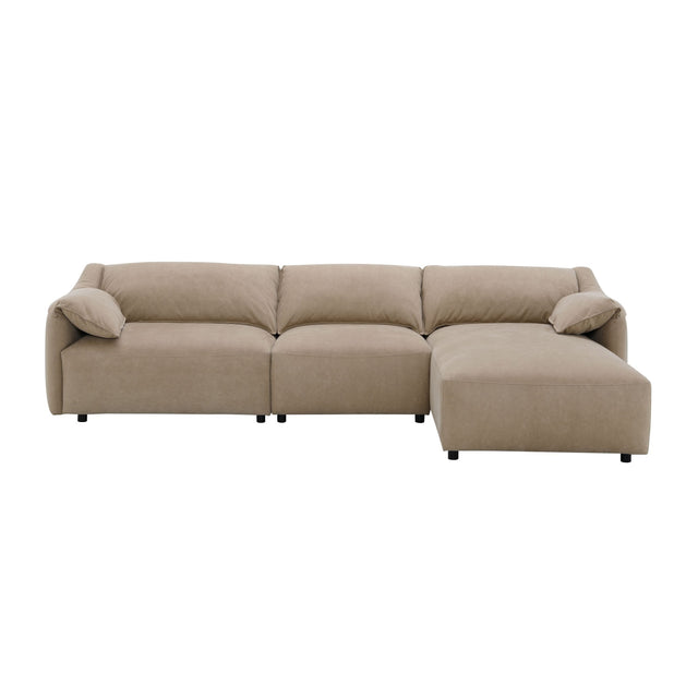 Modern European furniture - Light Brown Suede Sectional Sofa - www.oroa.com