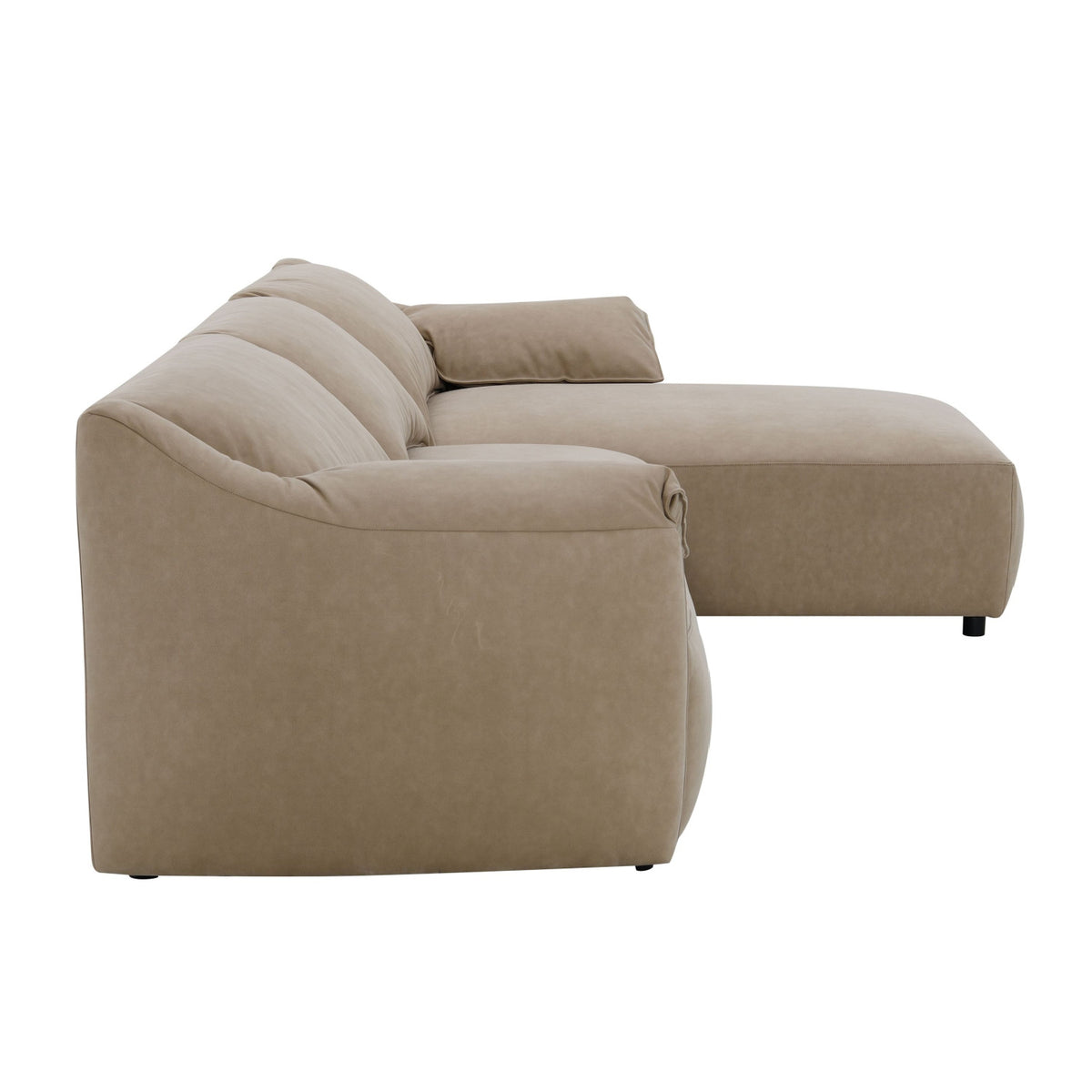 Modern European furniture - Light Brown Suede Sectional Sofa - www.oroa.com