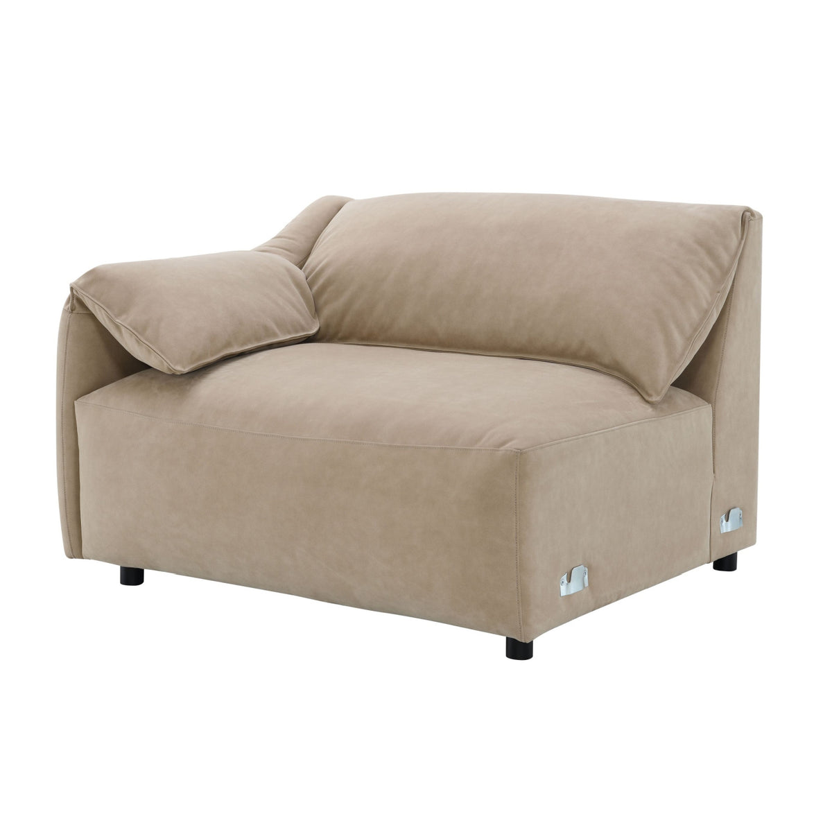 Modern European furniture - Light Brown Suede Sectional Sofa - www.oroa.com