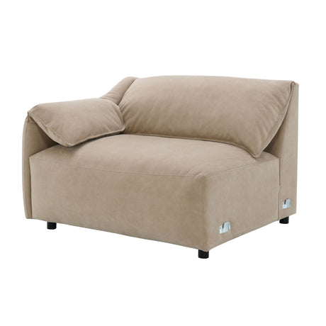 Modern European furniture - Light Brown Suede Sectional Sofa - www.oroa.com