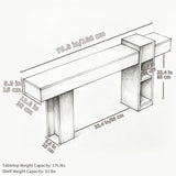 Modern European furniture - Natural Wood Narrow Console Table with Storage - www.oroa.com