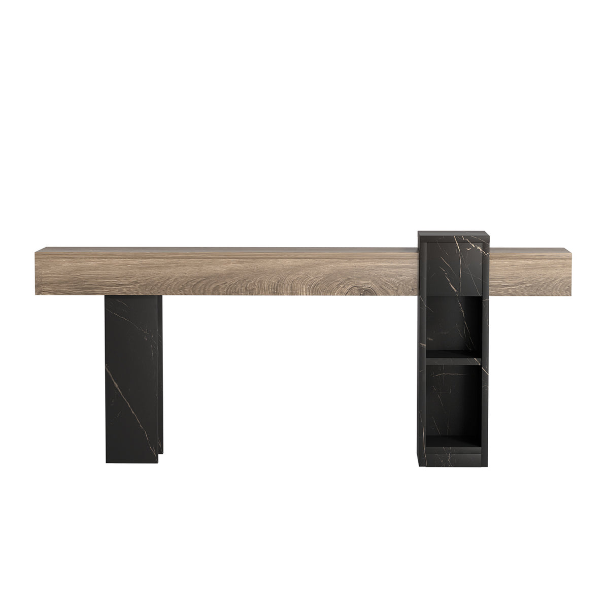 Modern European furniture - Natural Wood Narrow Console Table with Storage - www.oroa.com