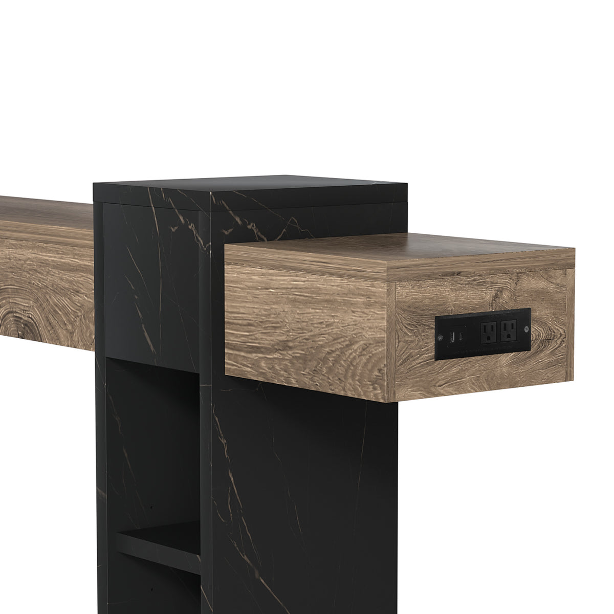 Modern European furniture - Natural Wood Narrow Console Table with Storage - www.oroa.com