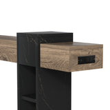 Modern European furniture - Natural Wood Narrow Console Table with Storage - www.oroa.com