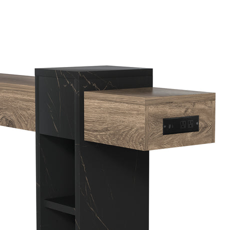 Modern European furniture - Natural Wood Narrow Console Table with Storage - www.oroa.com