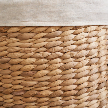 Brown Round Water Hyacinth Laundry Hamper | OROA