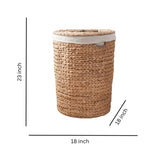 Round Woven Water Hyacinth Storage Hamper with Lid | OROA