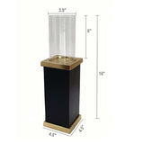 Black and Gold Pillar Hurricane Candle Holder | OROA