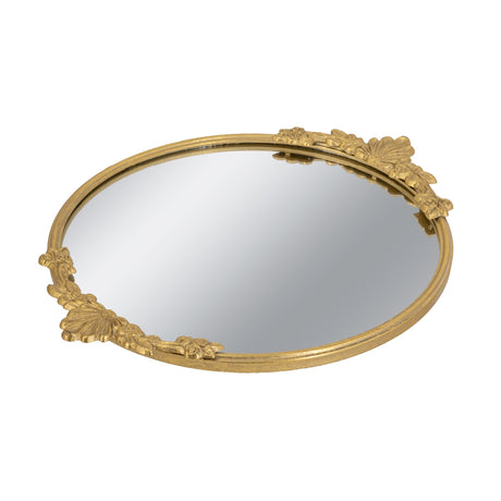 Gold Iron Frame Mirror Tray | OROA