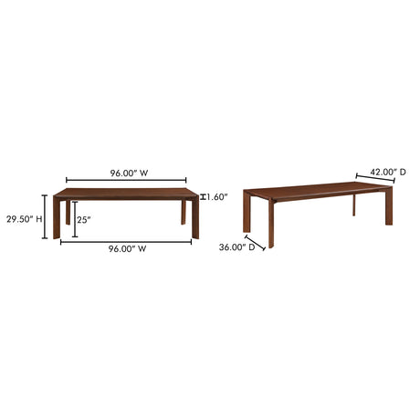 Rectangular Walnut-Stained Ash Dining Table | OROA