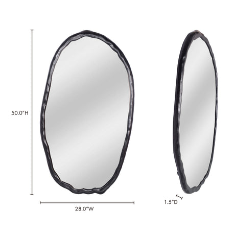 Black Oval Contemporary Wall Mirror | OROA